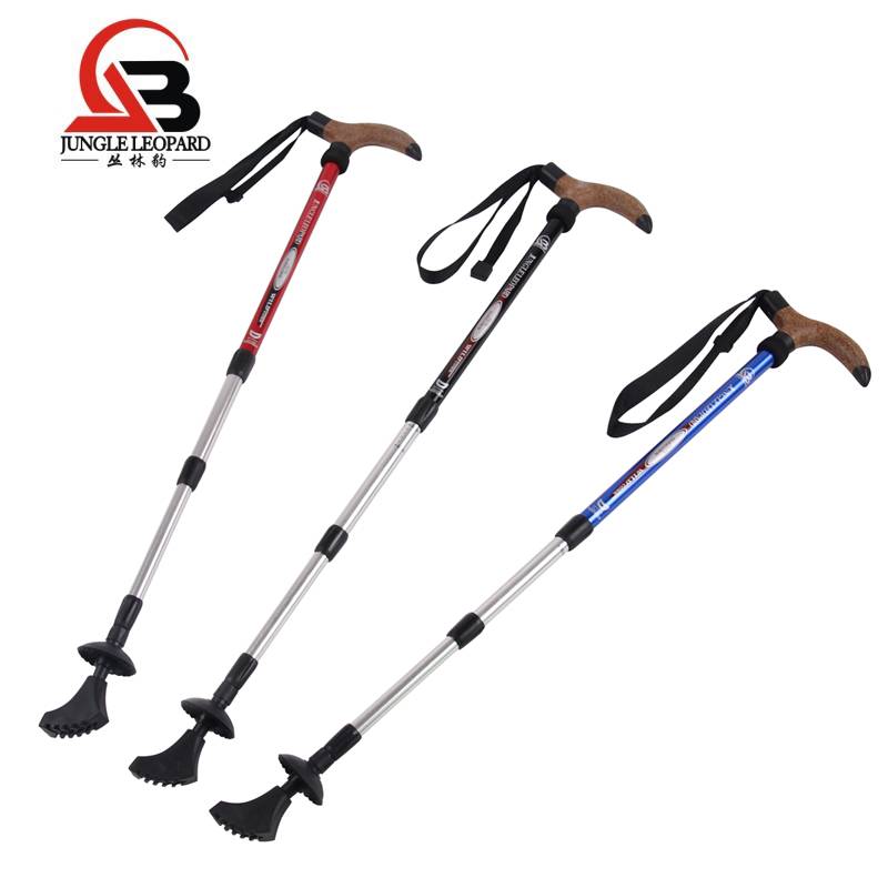 Jungle Leopard Outdoor Climbing Stand Genuine 7075 Mountaineering Staff Three Cork Straight Sweet Tetties Hiking Walks Stop
