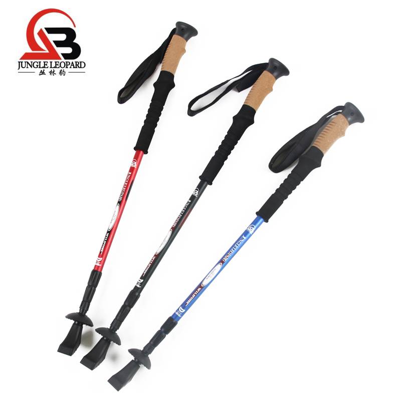 Jungle Leopard Outdoor Climbing Stand Genuine 7075 Mountaineering Staff Three Cork Straight Sweet Tetties Hiking Walks Stop