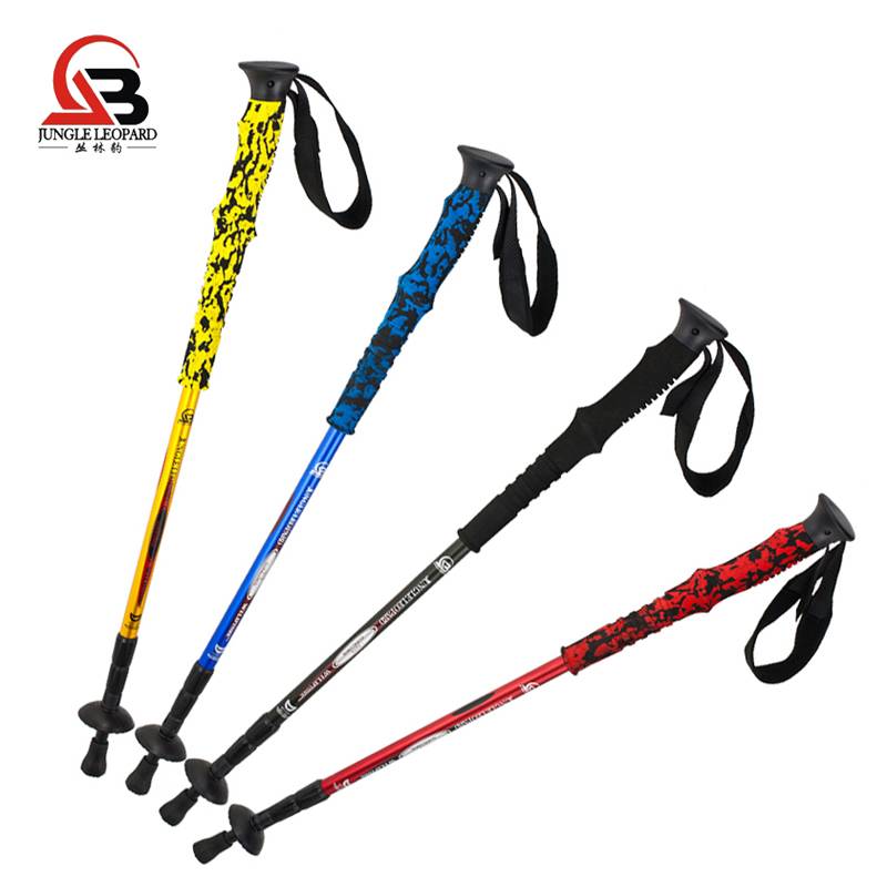 Jungle Leopard Outdoor Climbing Stand Genuine 7075 Mountaineering Staff Three Cork Straight Sweet Tetties Hiking Walks Stop