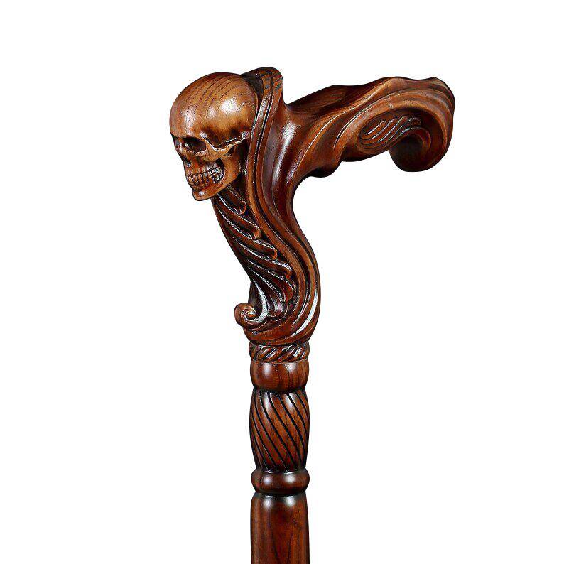 New direct sales Amazon explosion skull crutches carved horse head big elephant head lion head cane Halloween