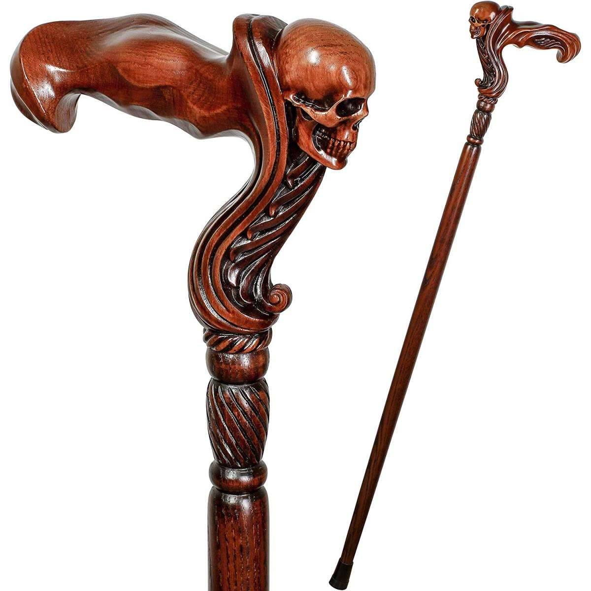 New direct sales Amazon explosion skull crutches carved horse head big elephant head lion head cane Halloween