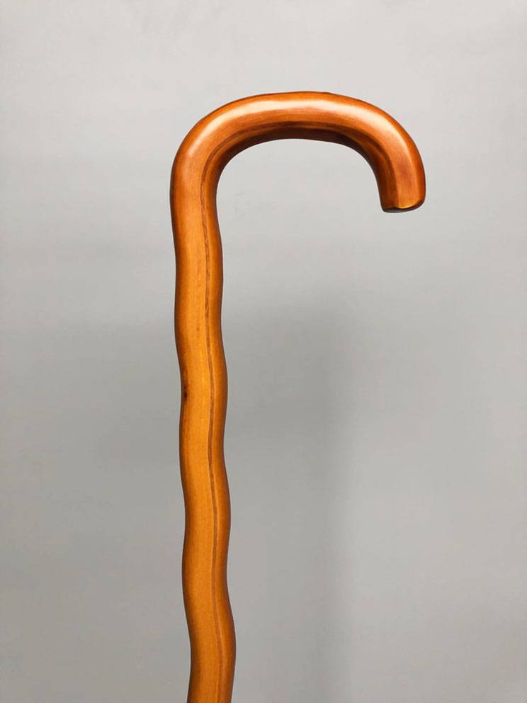 Dark yellow integrated solid wood cane