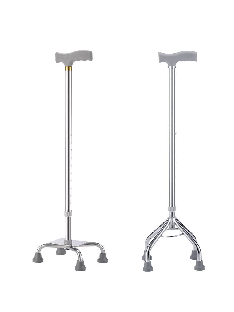 Old man crutches Anti -slip four -corner cable thickened reinforcement aluminum alloy telescopic elderly four feet ribbon to recover lightweight