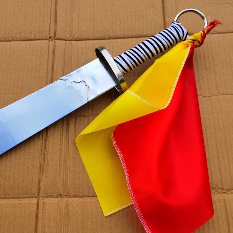 Jiuhuan knife martial arts Jiuhuan knife performance training Jiuhuan knife competition Jiuhuan knife soft noise Nine ring knives are not opened