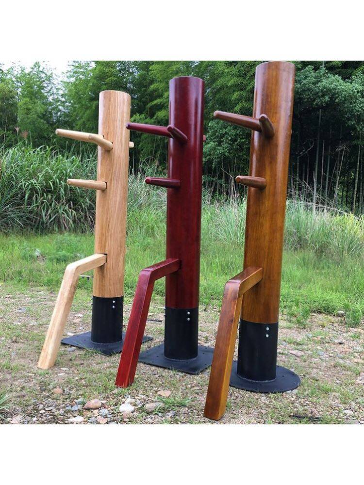 Father and son practice martial arts training wooden pile indoor and outdoor Wing Chun boxing training children's pile chassis adsorption standing wooden stakes