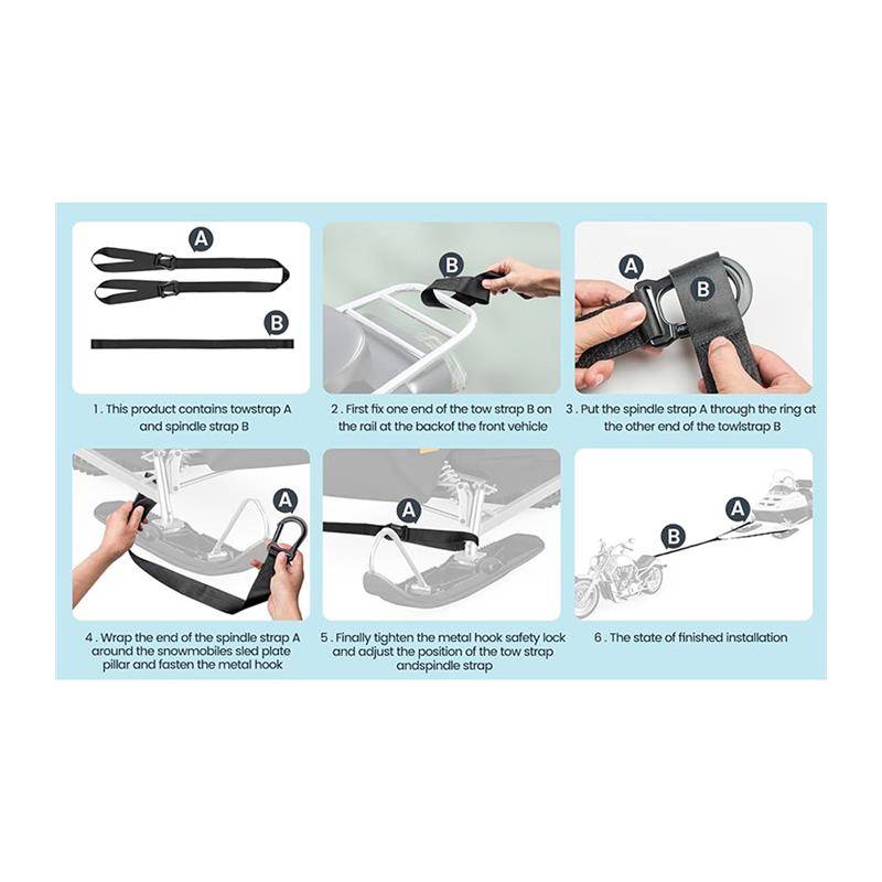 Sleeid tension rope accessories Skiing car traction rope intensity heavy type ATV tape rope snow motorcycle dragging rope