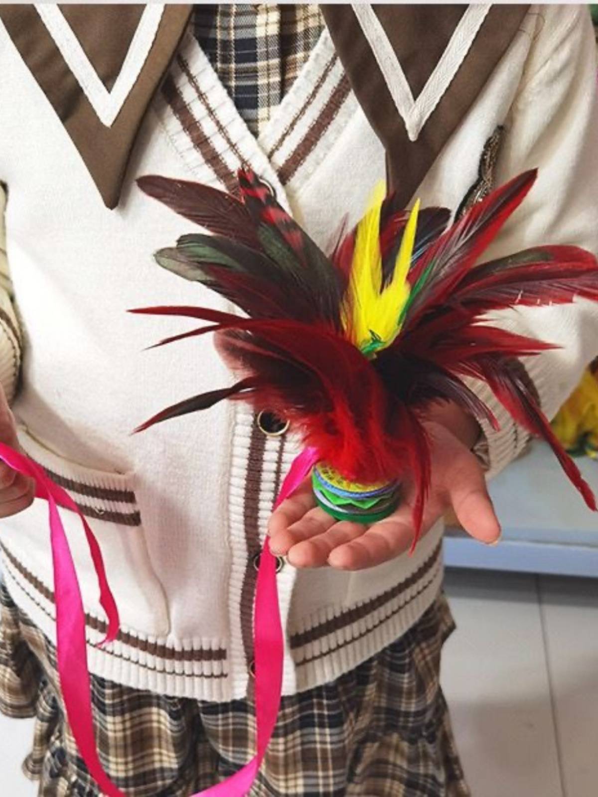 Bringing rope Graphitic students adult fitness competition dedicated plus core flower chicken feathers children's sports training kick