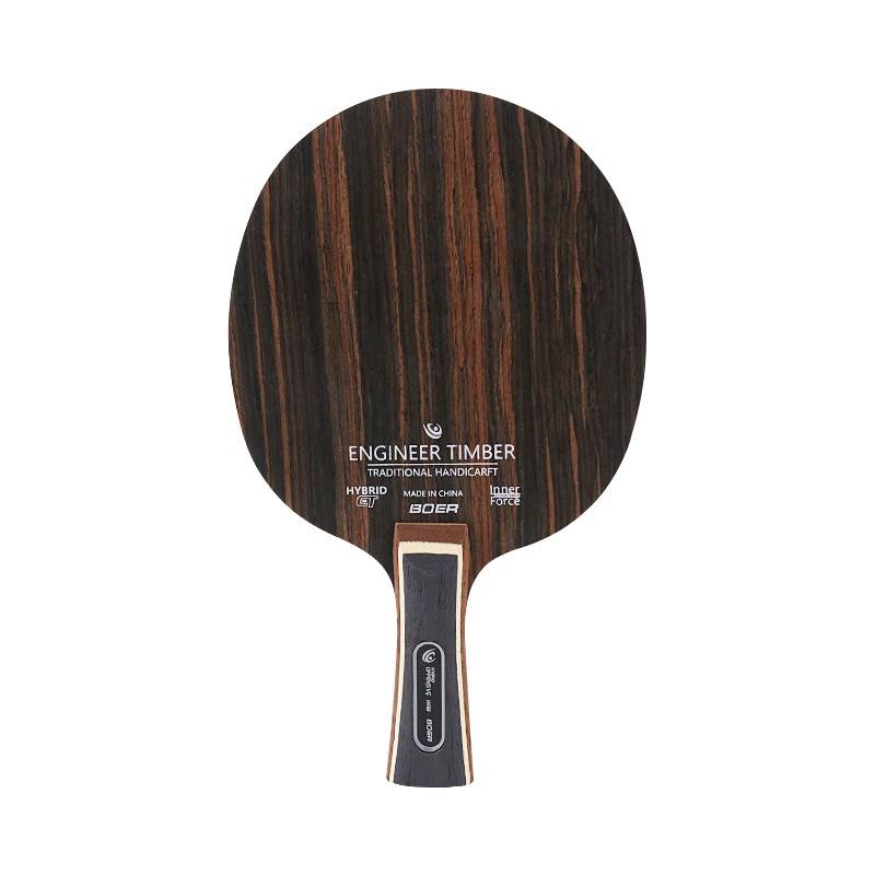 Boer Table Tennis racket bottom plate iron knife wood ebony rock sandalwood 5 -layer pure wood fast attack arc long straight board long short handle
