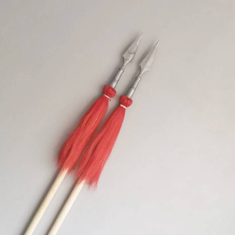 Red gimbing children's performance props Soft silicone red cherry osmanthus training long spear long gun head dance toy children