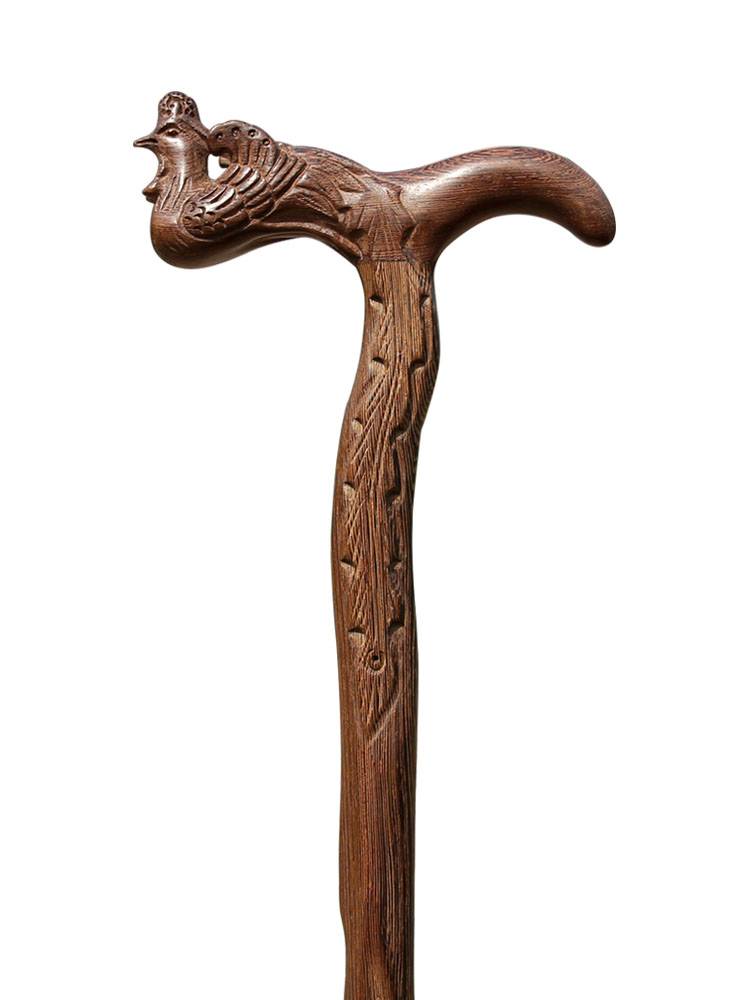 Elderly faucet, crutches, redwood chicken wings wood, men and women, four feet non -slip solid wood lightweight solid wood cane rod