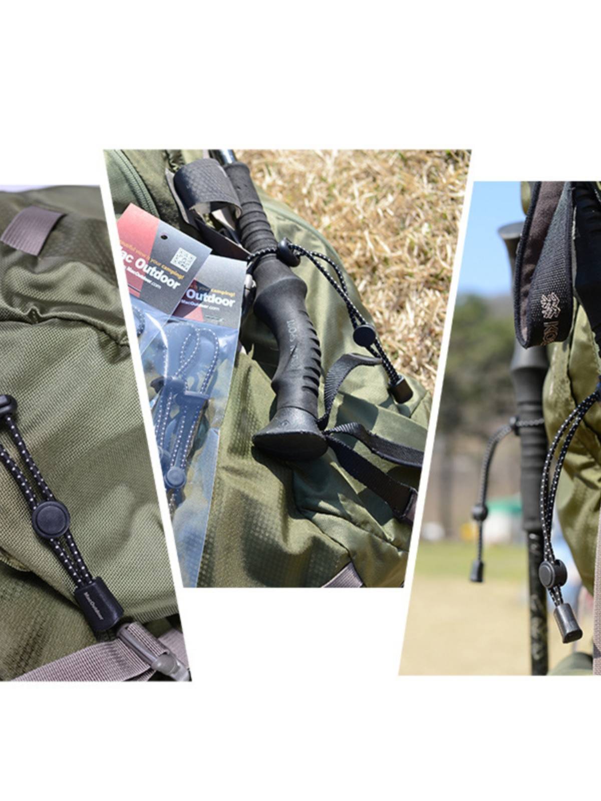 Backpack plug -in mountaineering rod elastic strap outdoor outdoor climbing mountain climbing bag elastic hanging fixed bundle loose tight ropes buckle