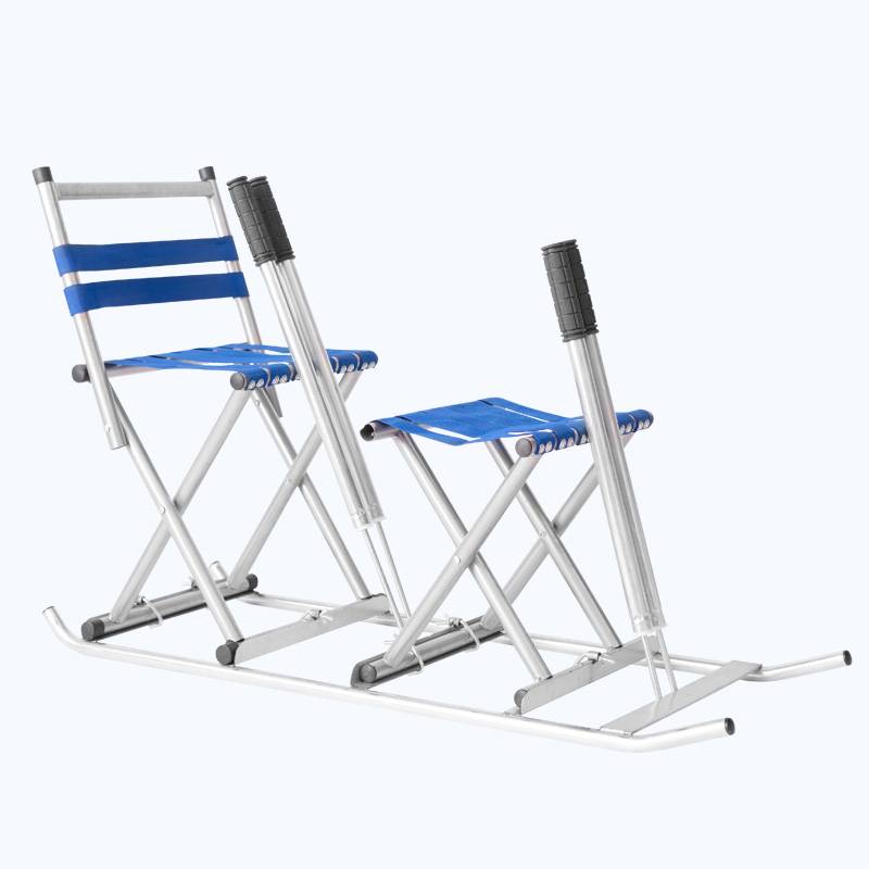 Outdoor folding skating skating skids to send ice cone adult northeast sledged two -person back seat chair winter skating