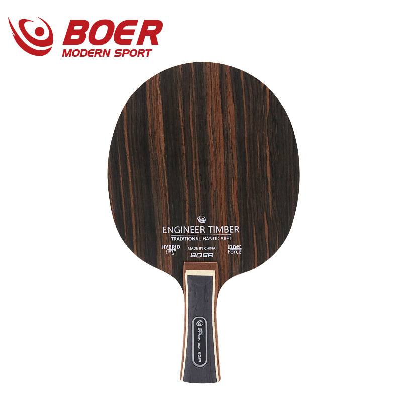 Poor bottom technology iron knife wood ebony rystein ricorns horizontally shoot 5 -layer pure wood bottom plate imitation carbon table tennis racket
