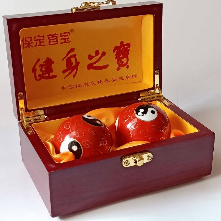 Ringtou Jingtai Lan 50mm red six small wooden box+cloth bag