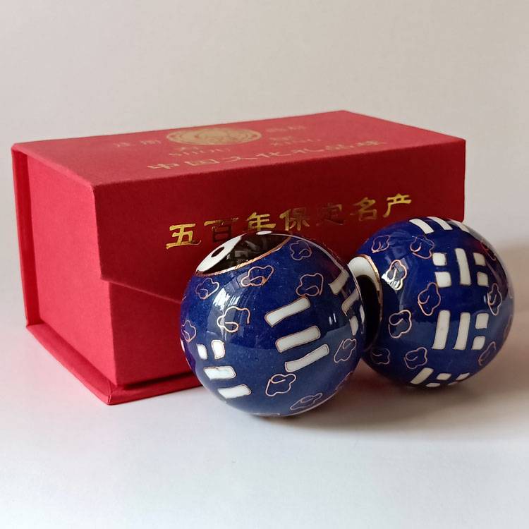 Ringtou Jingtai Lan 50mm Blue Bagua Red Box+Cloth Bag