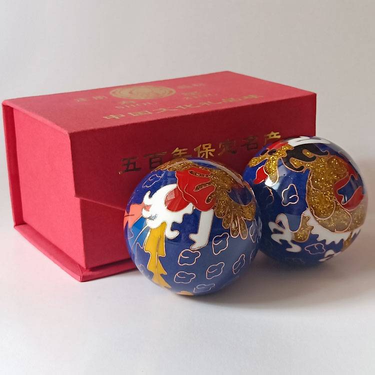 Ringtou Jingtai Blue 55mm Blue Dragon Phoenix Box+Cloth Bag