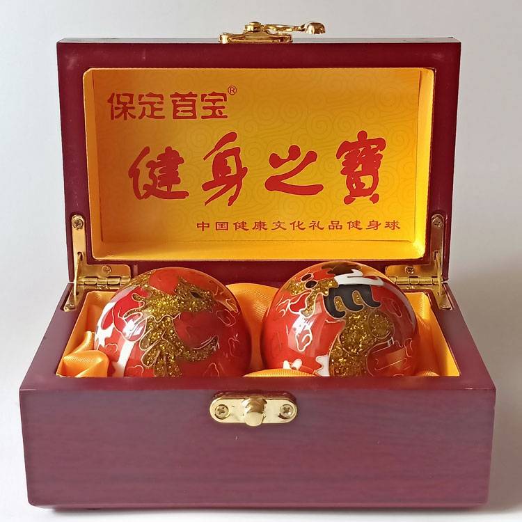 Ringtou Jingtai Blue 55mm Red Dragon Phoenix Box+Cloth Bag