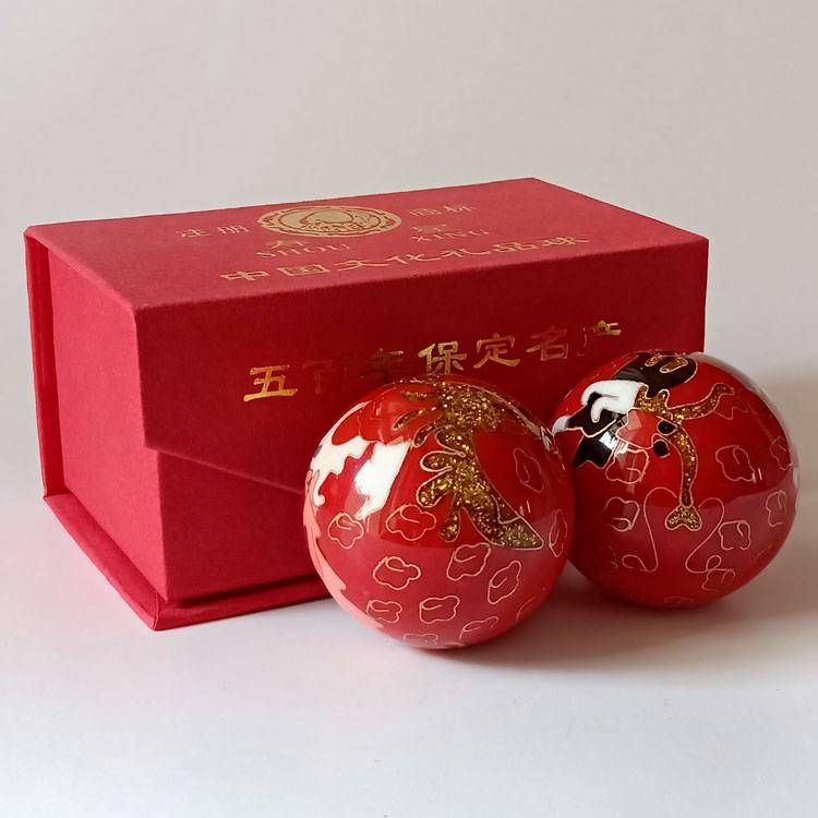 Ringtou Jingtai Lan-50mm Red Dragon Phoenix Red Box+cloth bag