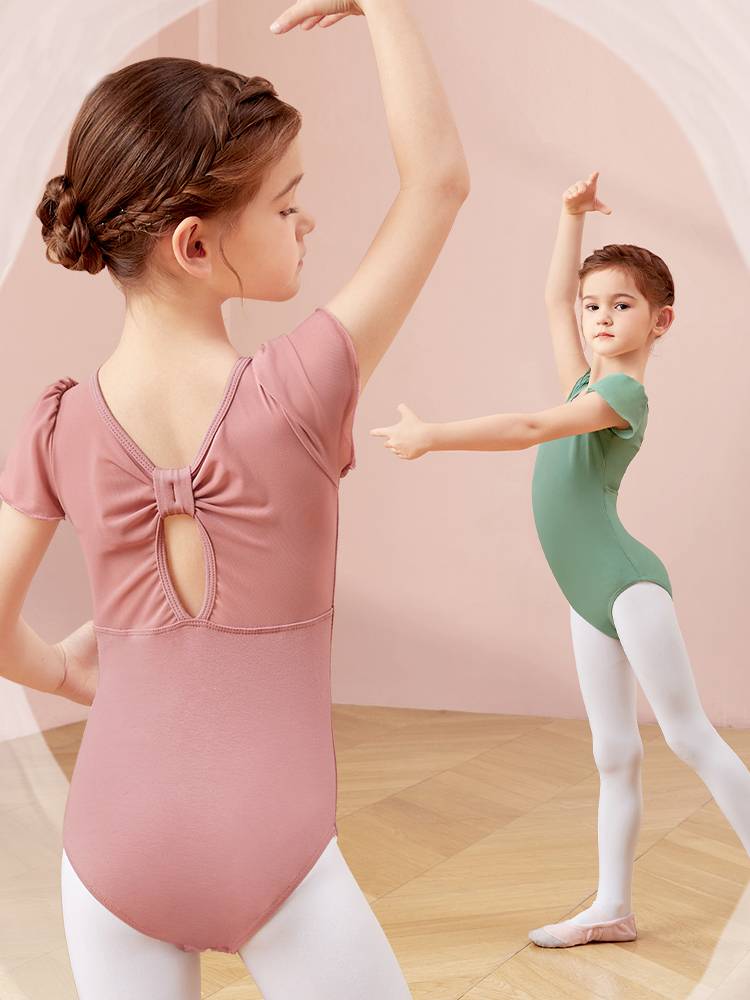 Dancesuits, children's ballet, short-sleeves, girls' gymnasium, black Chinese dance and dance