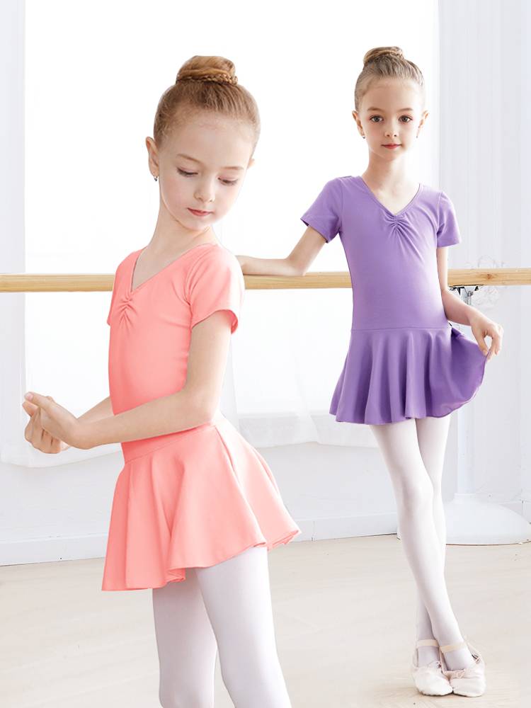 Children's dance dress, girls' dance dress, Chinese dance dress, short-sleeve ballet dress