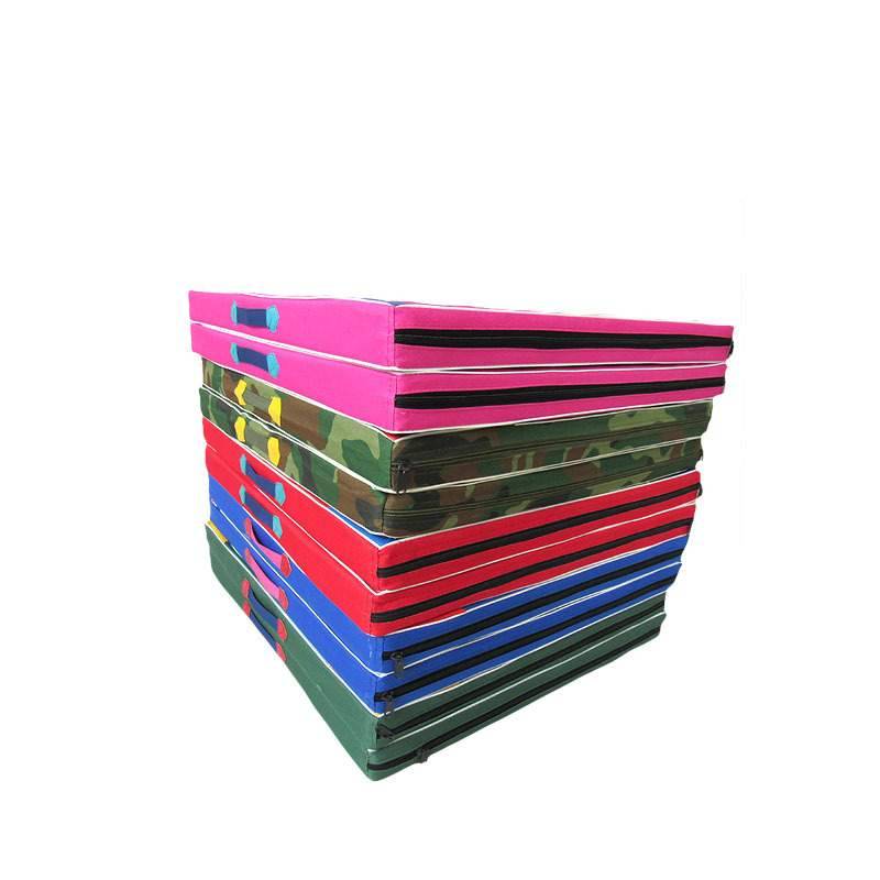 Gymnastics and fitness, sitting up in empty sponge cushion dance training folding yoga pad practice pad spot logo