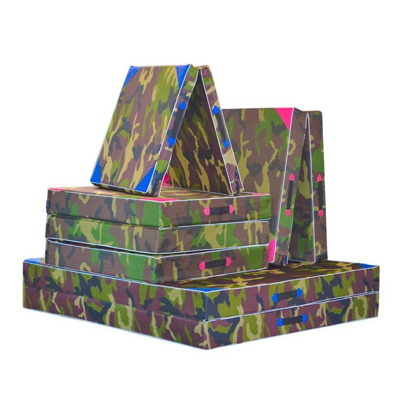 Gymnastic mats empty sponge cushion camouflage lying up in sports martial arts outdoor training mats children's skills pads
