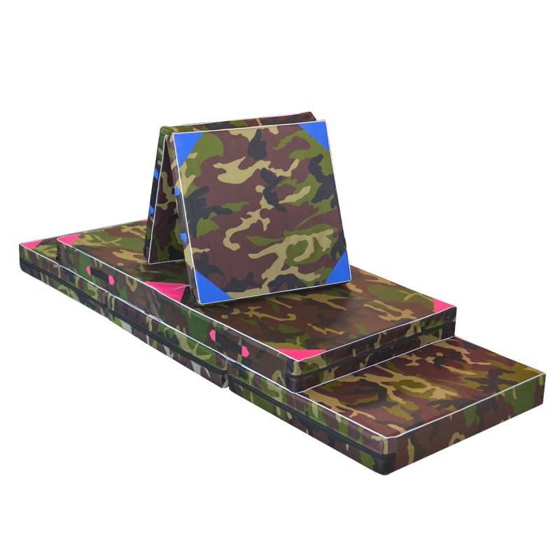 Gymnastic mats empty sponge cushion camouflage lying up in sports martial arts outdoor training mats children's skills pads