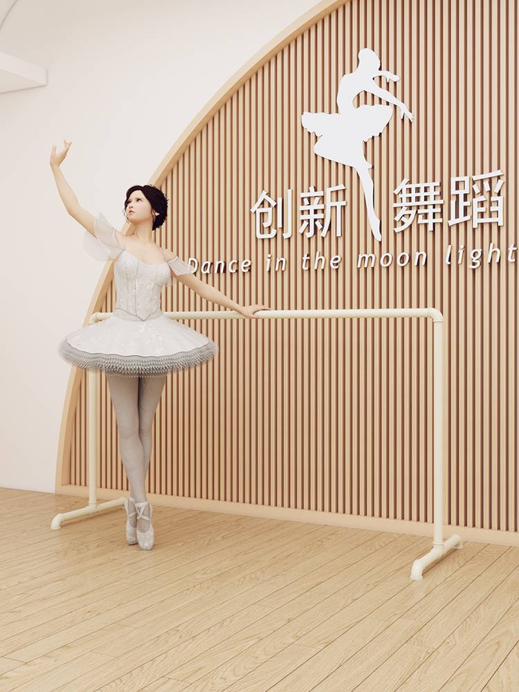 Mobile leg-pression class, basic dance room, two-story professional dance poles