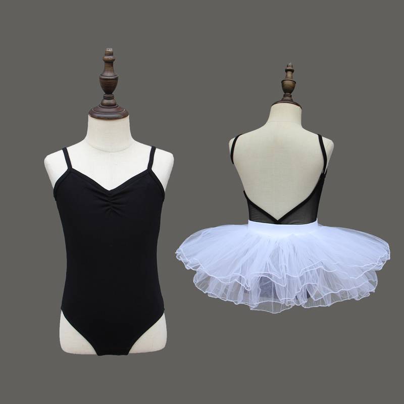 Children's dance-suit girls' summer short-sleeves, green-shaped ballet, baby cotton thong gymnasium