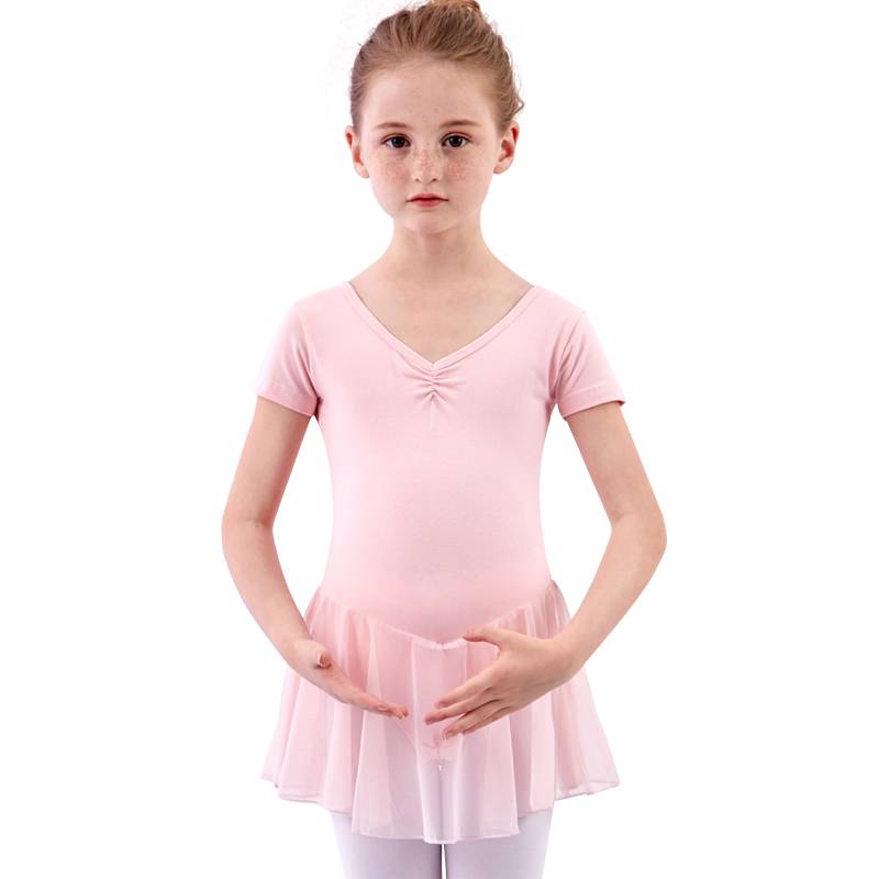 Children's dance dress girls' summer troupe gymnasium girls' short-sleeve dancing skirts and ballet bands' Chinese dance clothes