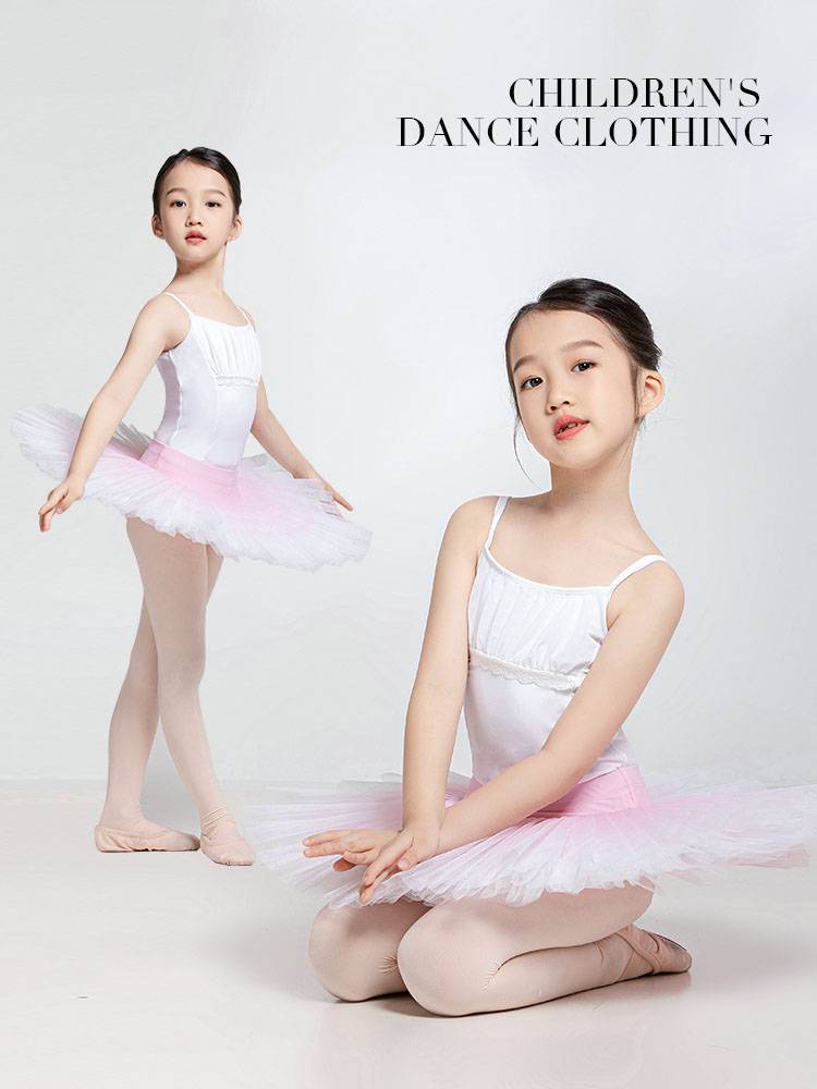 sansha, children's dance dress, white laced thongs of ballet