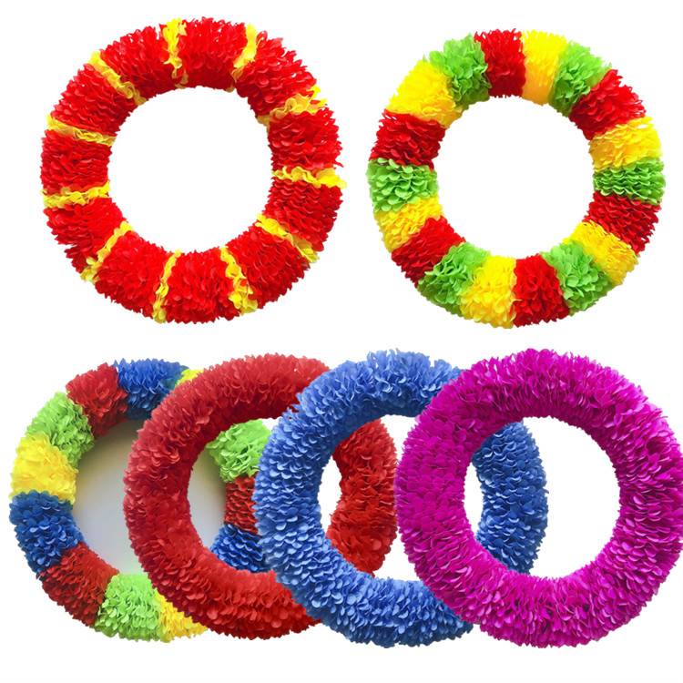 The opening ceremony of the Encoded Hard-circle Ribbon Ring Games, with handheld props, early gymnasium dance