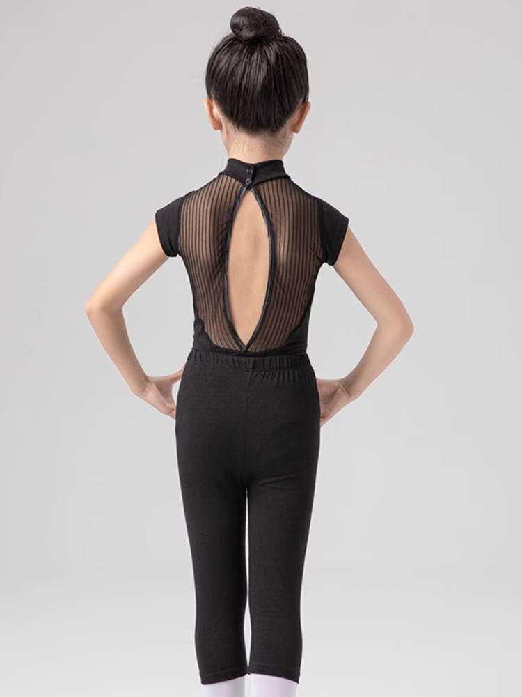 Little Lixin's black dance and Chinese dance short-sleeved girl ballet and gymnastics