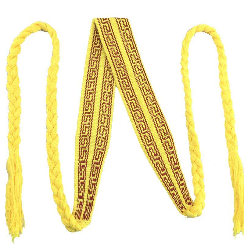 A man's belt and a broad belt and a loose dance to protect the women's belts