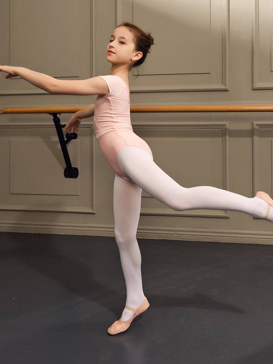 Sansha French Sansa-Cream Ballet, short-sleeve dance and troupe gymnastics costume