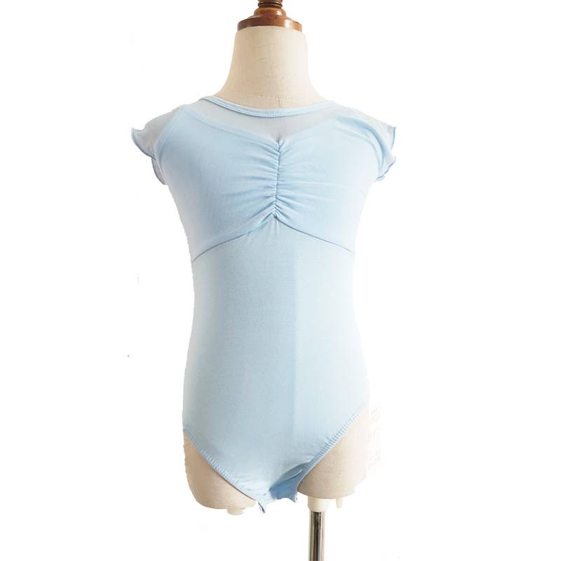 Light blue, high-end Peruvian cotton garbing for cuffless gymnasium-weared children, specialty for lyceum-dressed ballet