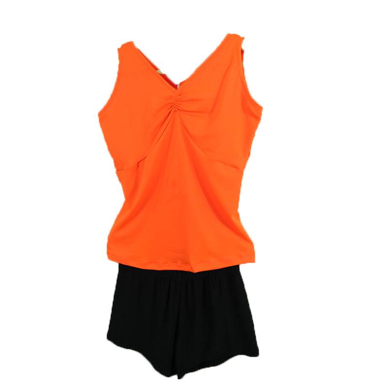 Girls in Latin choreographer gymnasium outfits trained in vests, milk and short shorts, dance clothes