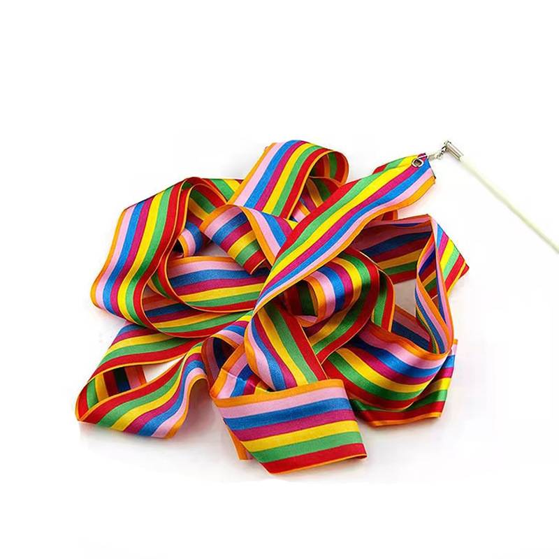 Gymnasium belt standard outdoor dance bands with children flying with game props, silk belts