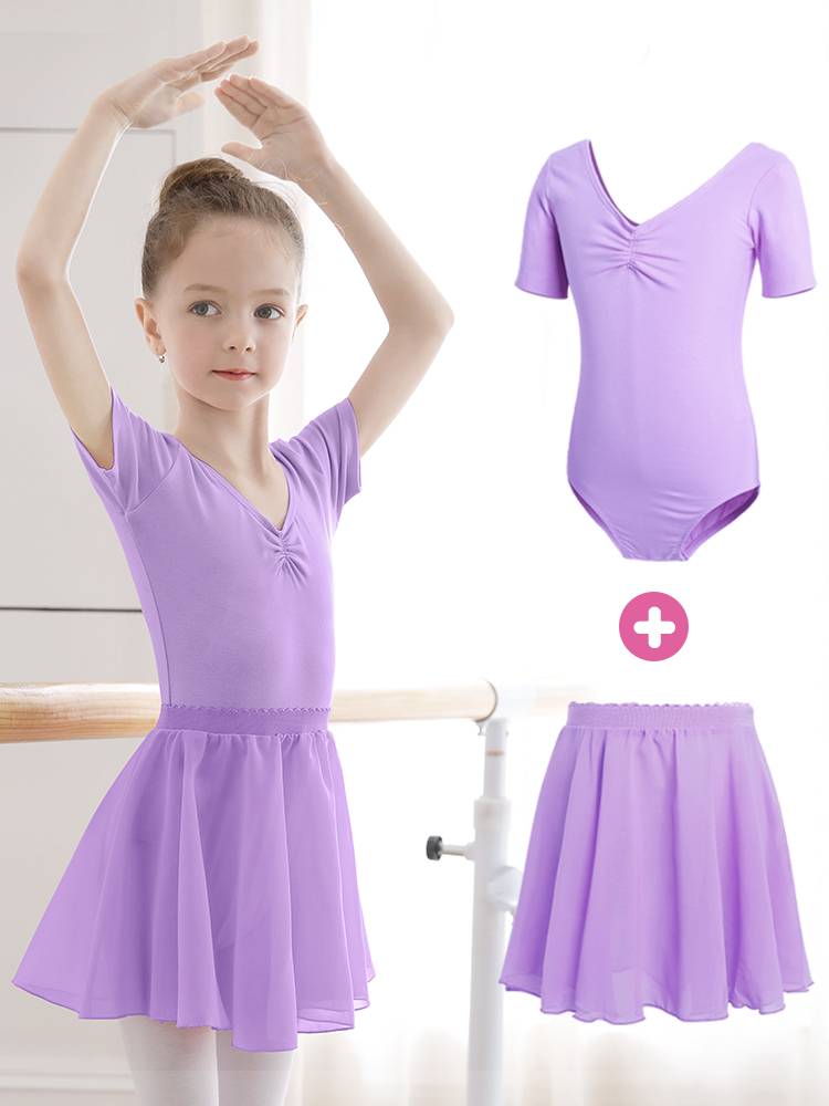 Children's dance dress girls' summer short-sleeve ballet troupe troupe suit suit Chinese dance and dance gymnastics