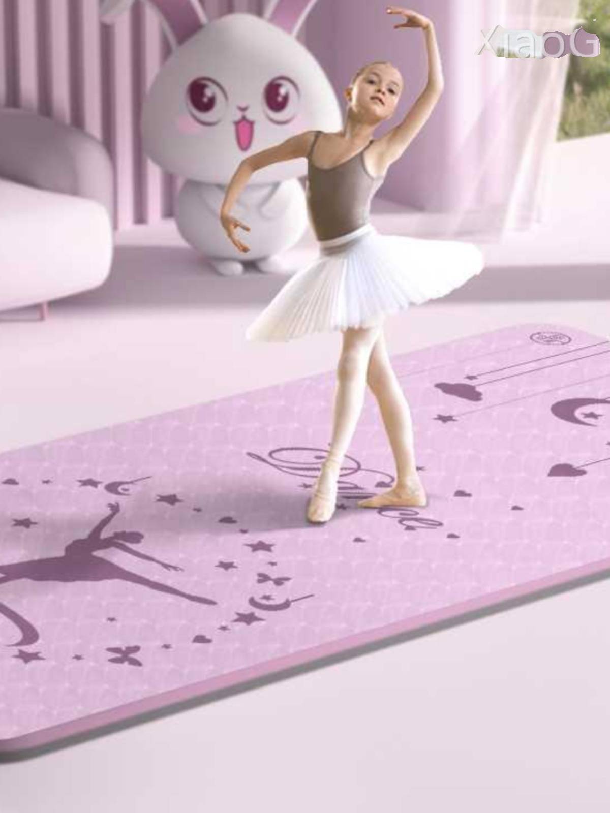 Antibacterial dance pads, children's practice pad girl yoga mats dance special mat, non -skid home dance and sound insulation