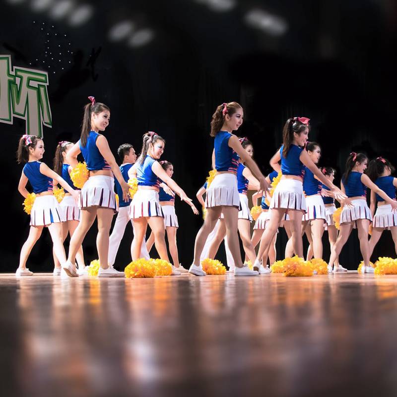 The competition for gymnastics and dance costumes, the cheerleading cheerleading for new students