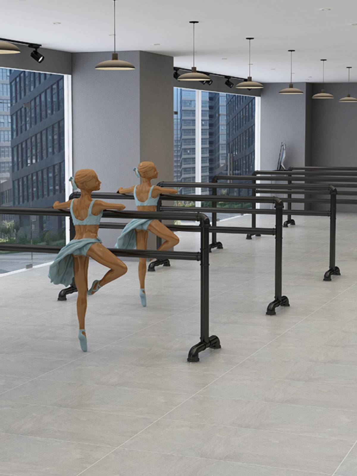 Mobile choreographers with a child-rided dance studio specializing in leg-stamping