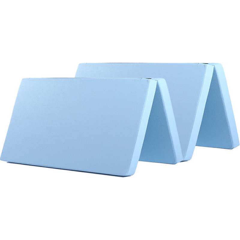 Four folded color fitness gymnastics pads up lying on the cushion empty pad children's dance practice sponge pad