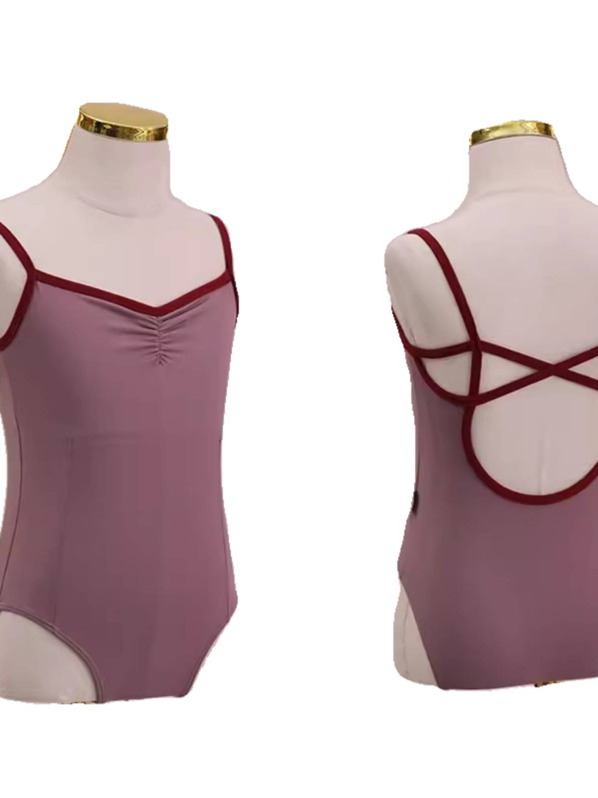 Adult-child ballet, mustard and green-coloured thong gymnasium