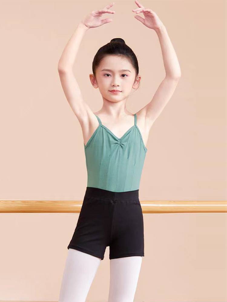 Children's black dance shorts, three-minute dance shorts for girls, flat-tight pants