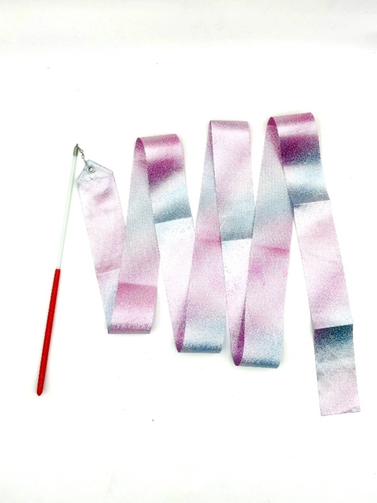 A 2-m 4-m gradient dance with an art and gymnastic colored adult dancing ribbon for a flashing star