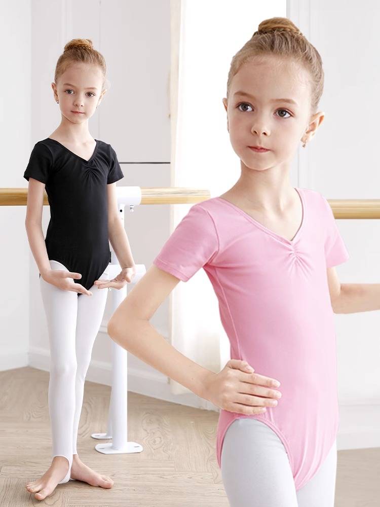 Children's dance dress, short-sleeve ballet dress, Chinese girls danced and danced for gymnasium