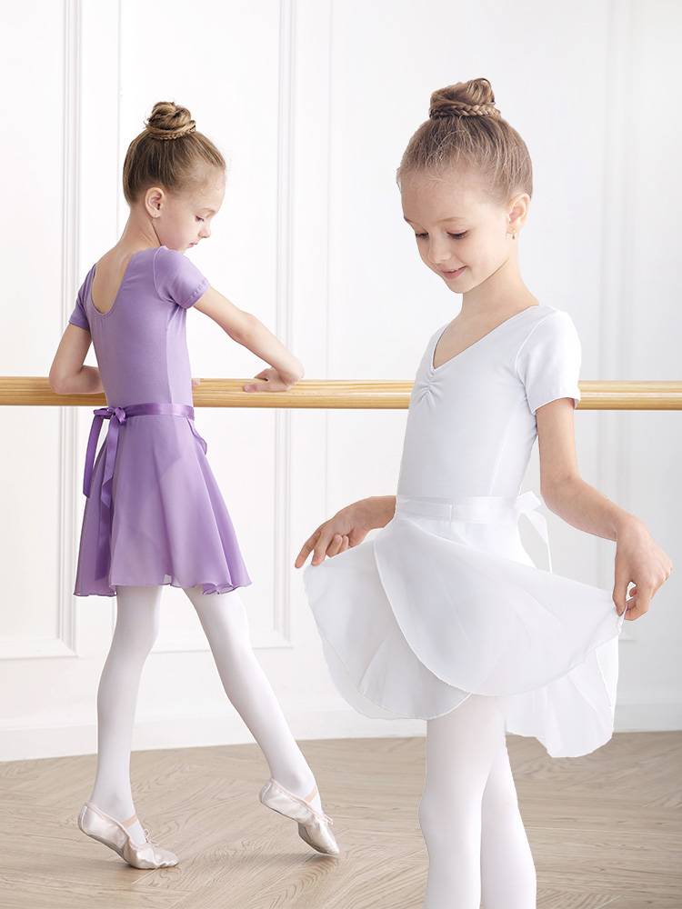 Children's dance dress girl's summer ballet troupe, short-sleeve gymnasium, dance-comfort, Chinese dance suit