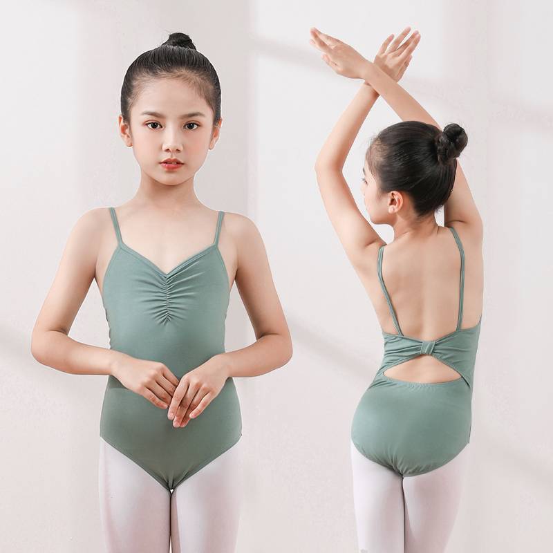 Children's dance and troupe girls' summer thongs of cotton gymnastics, Chinese dance and dance costumes