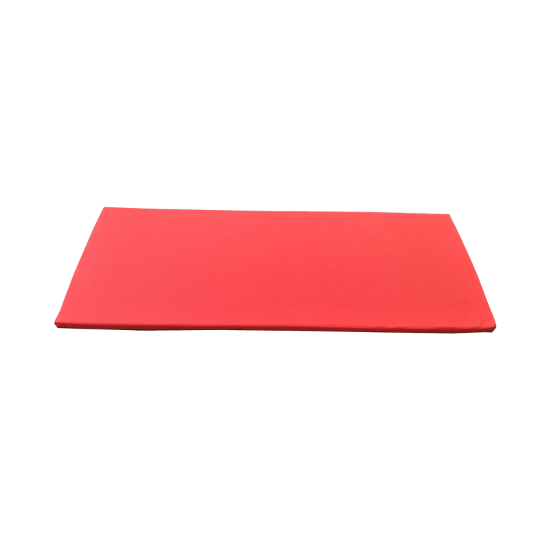 Gymnastic dance and yoga sponge mats on their backs, folding their hand mattresses, tumbling up and jumping up